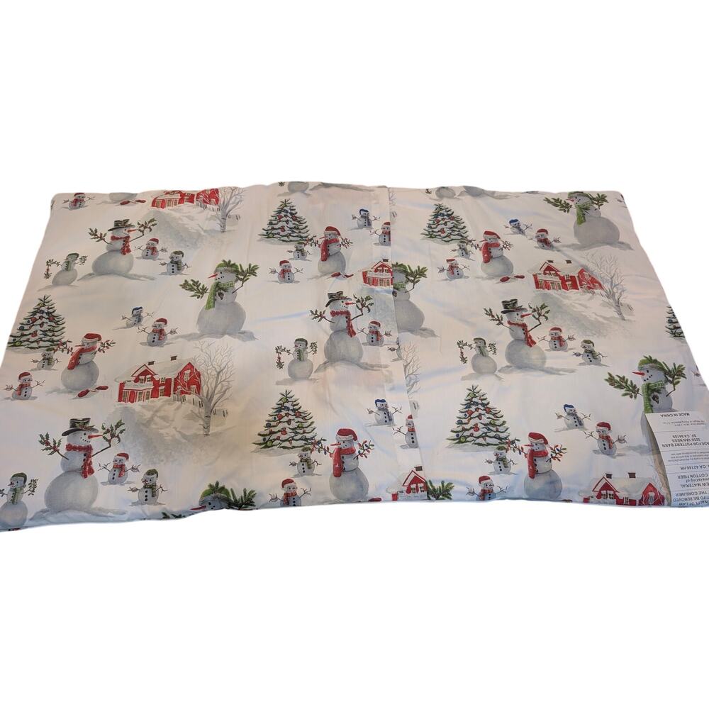 Pottery Barn Comforter snowman Sham King 35'' x 20'' NWT